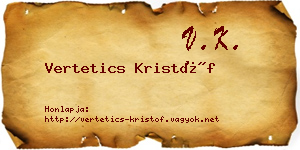 Vertetics Kristóf névjegykártya