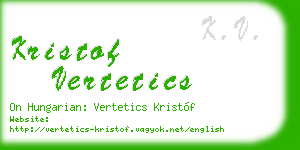 kristof vertetics business card