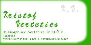 kristof vertetics business card